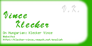 vince klecker business card
